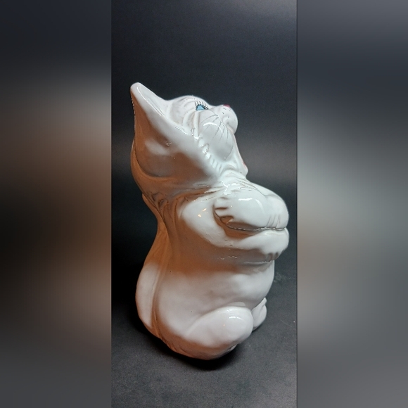 Vintage Redware Pottery Laughing Cat, Made In Italy,  6" - Picture 6 of 7